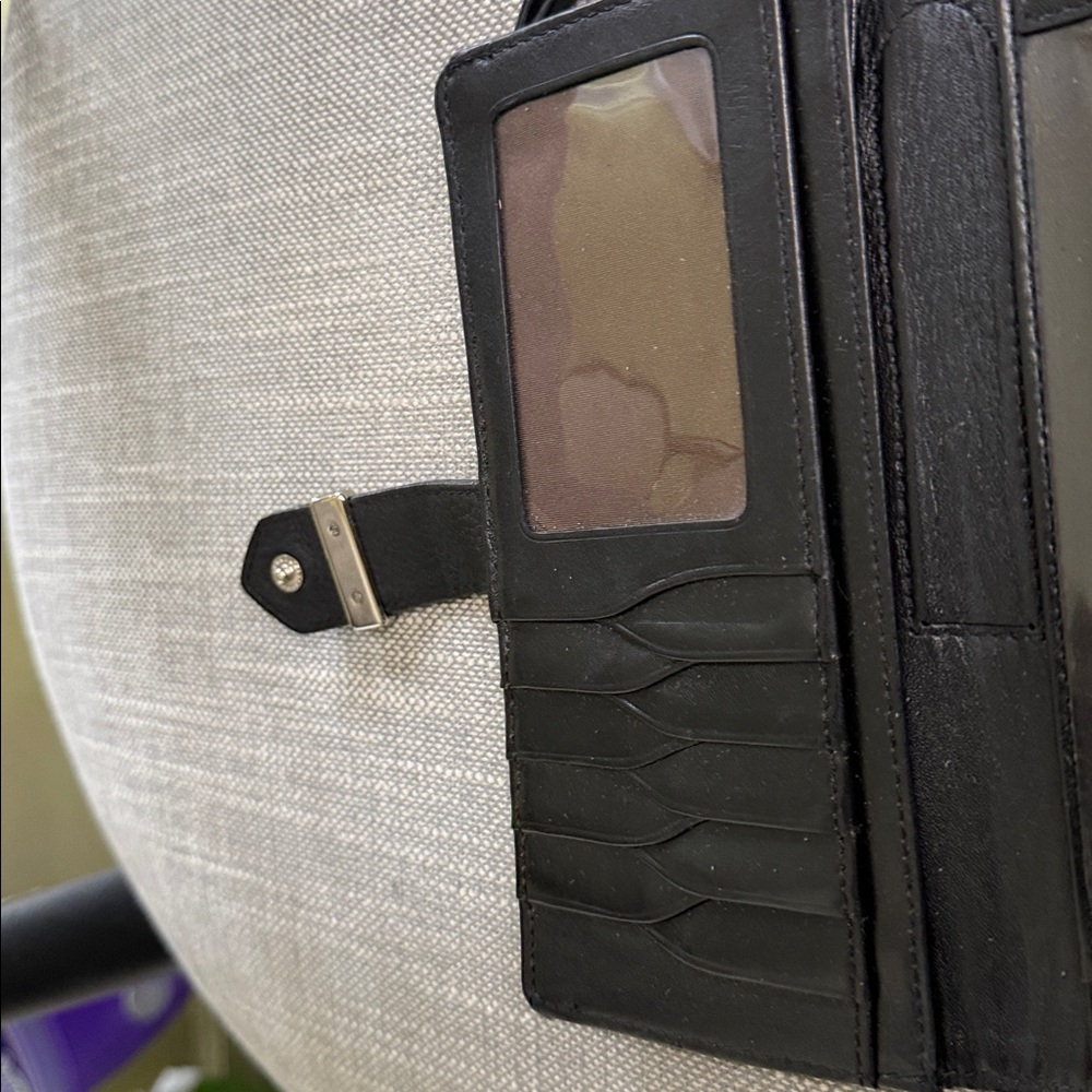 Cole Haan Black Leather Wallet & Checkbook Cover - Picture 2 of 3